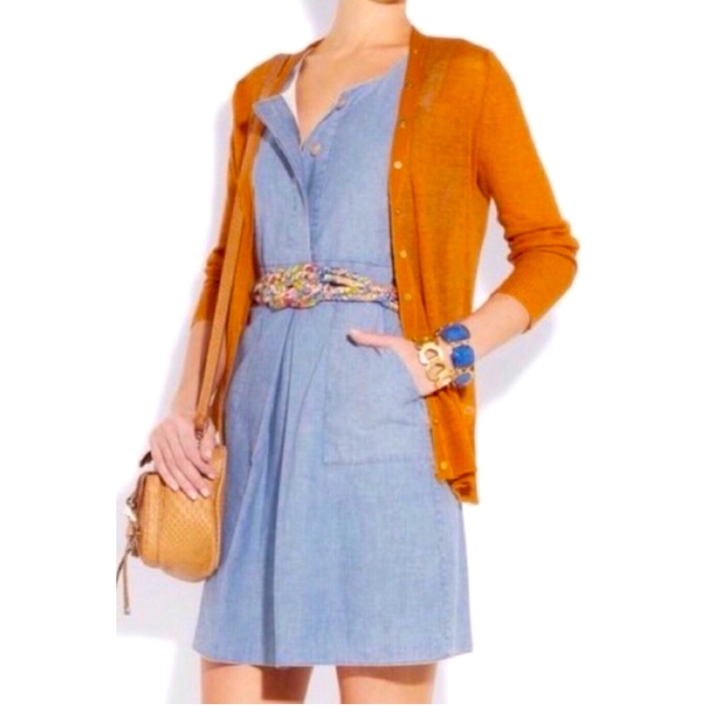 J.Crew Sleeveless Chambray A-Line Dress